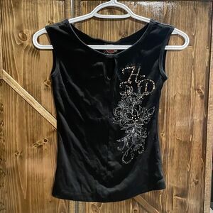 Harley Davidson floral embellished tank